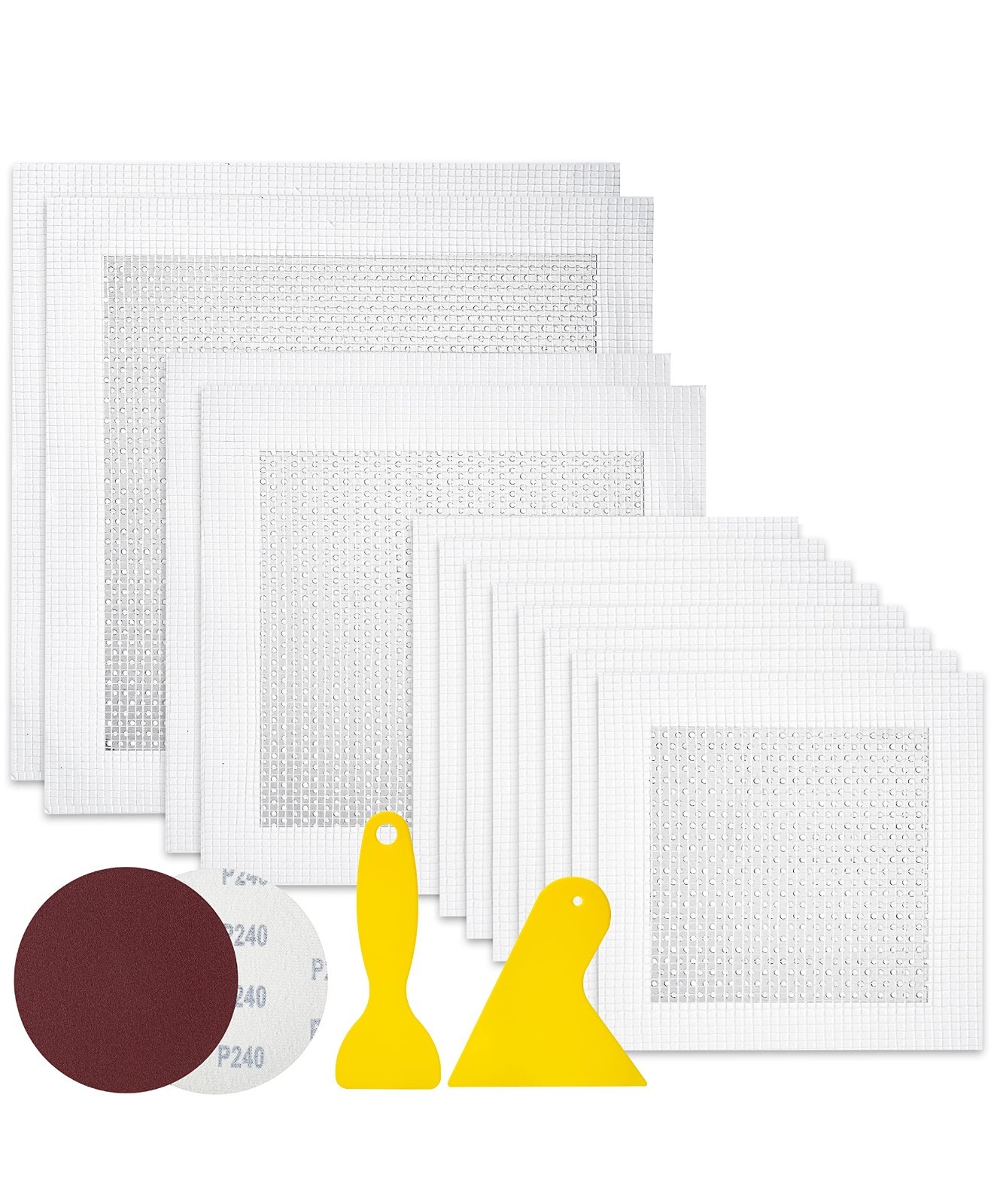 Drywall Patch Kit, 16pcs, Wall Hole Repair, Crack Patching, White