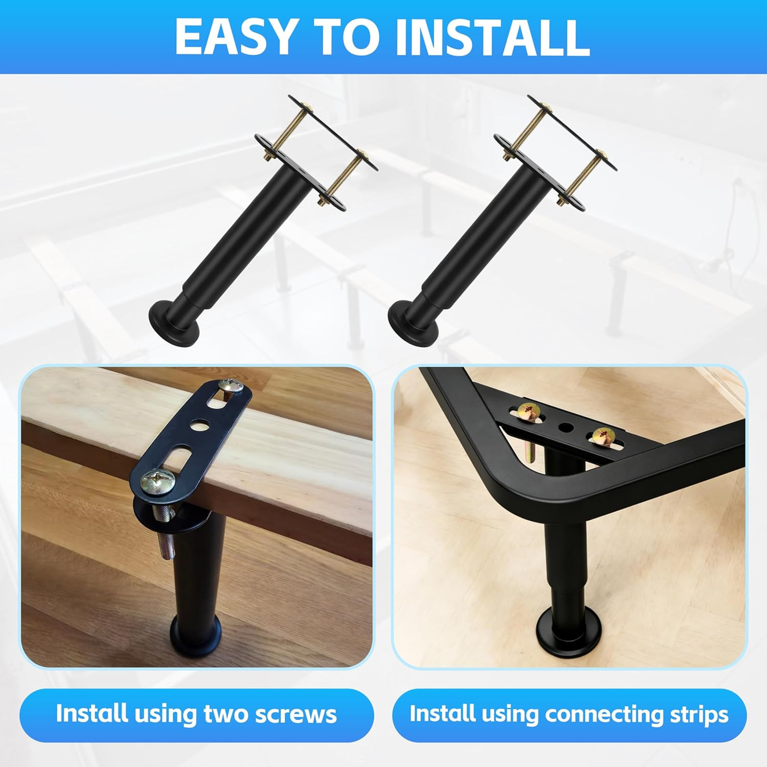 2-Pack Bed Frame Support Legs Stabilizer Replacement Universal Slat Reinforce...