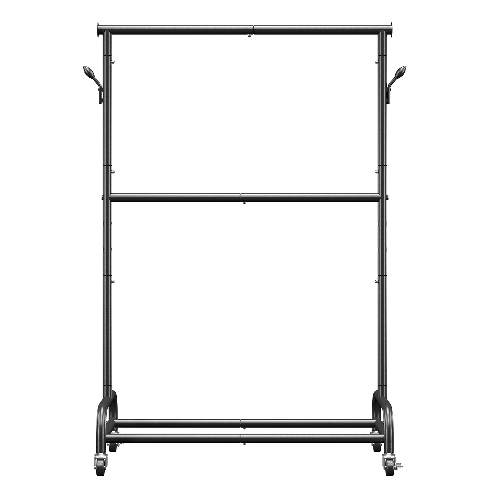 Uimoso Rolling Garment Rack with Adjustable Bar & Side Hooks, 150 lbs Capacity