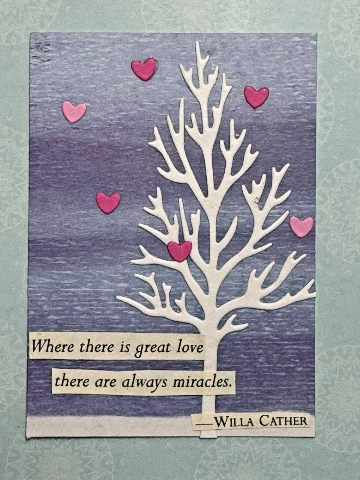 ACEO Art Card Love and Miracles Mixed Media Collage by KJS