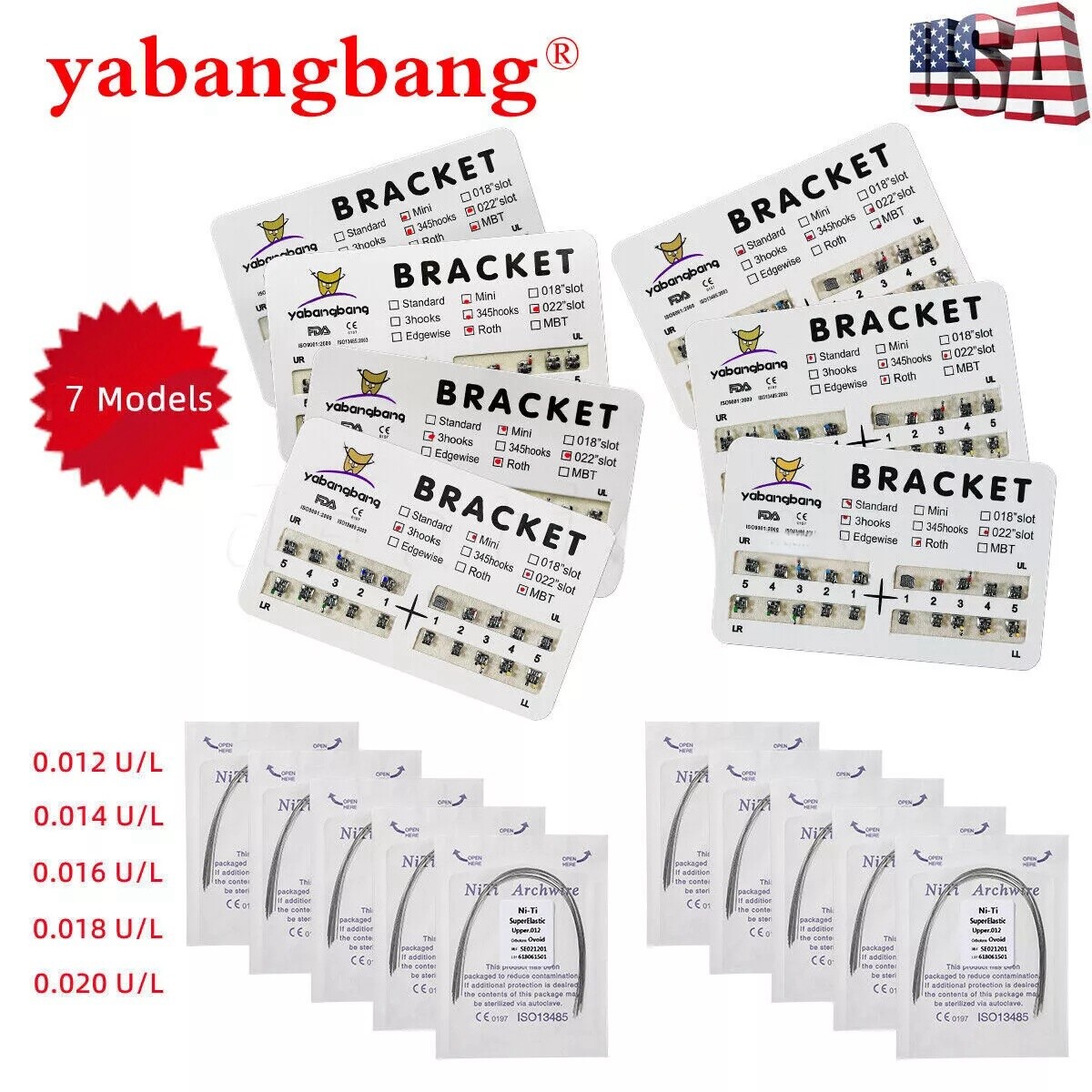 USA Dental Orthodontics Brackets Braces /Supper Elastic Niti Round Arch Wires SA