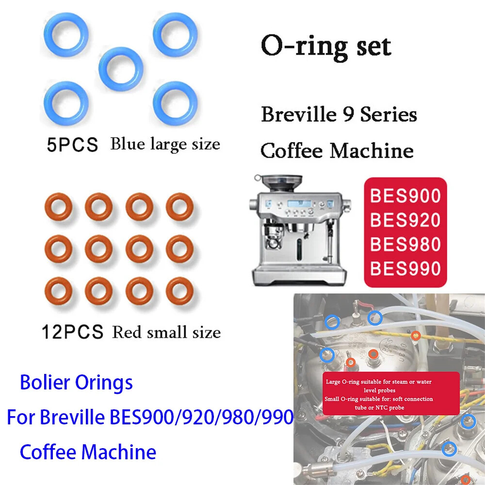 17pack Dual O-rings For Breville BES900 BES920 Probes Blue Fluorosilicone Hoses