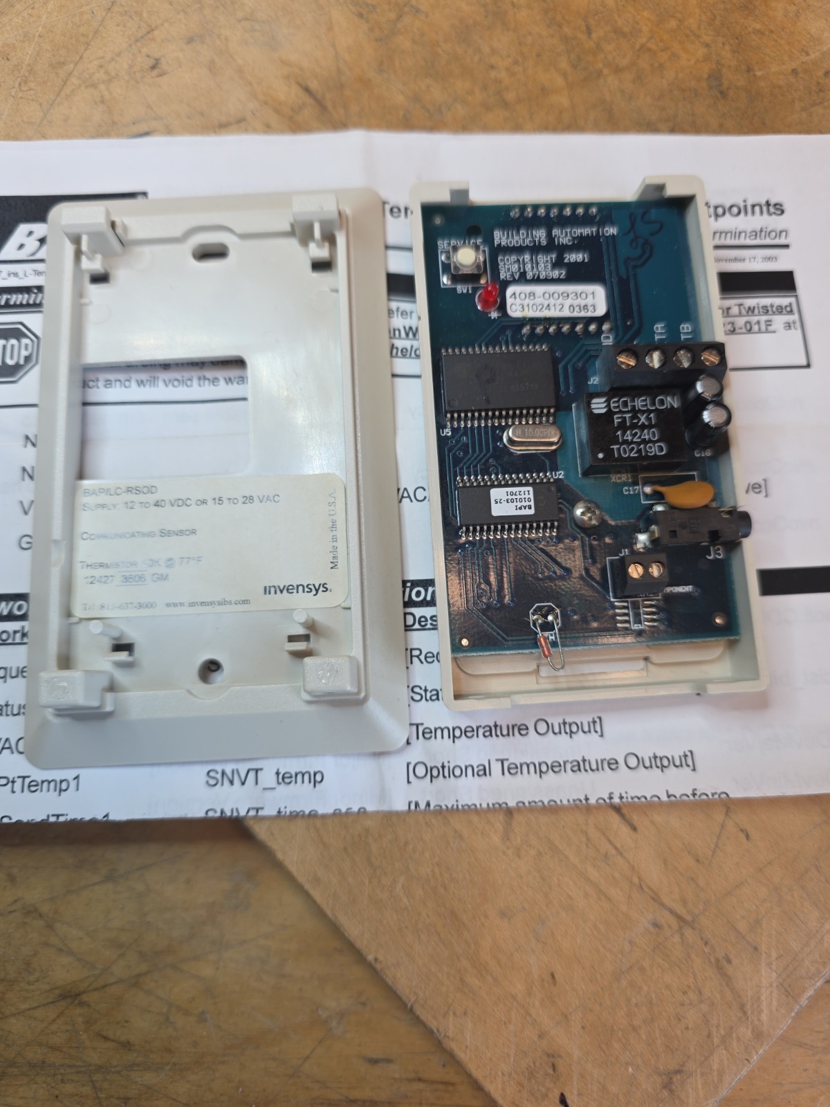 Invensys BAP/LC-RSOD, Communicating Sensor