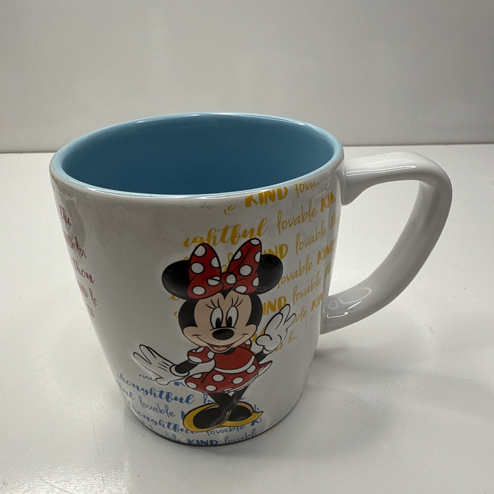 DISNEY Parks Minnie Mouse Loveable Personality Sculpted 3D Mug Cup Reverse