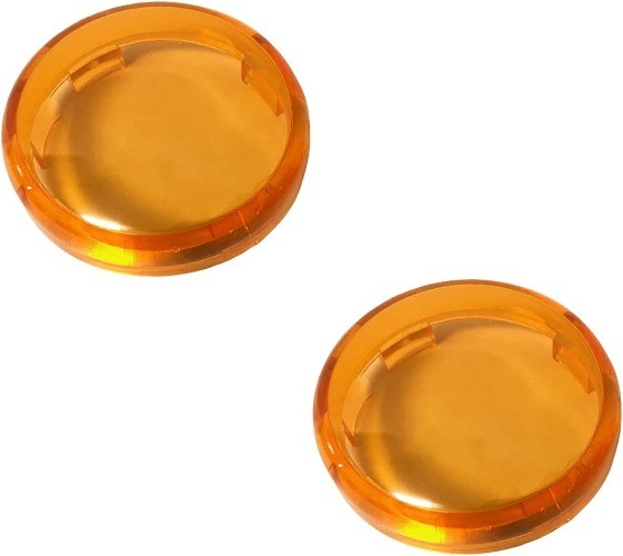 Amber Turn Signal Lens Cover Compatible with Dyna Fatboy Softail  Color: Amber