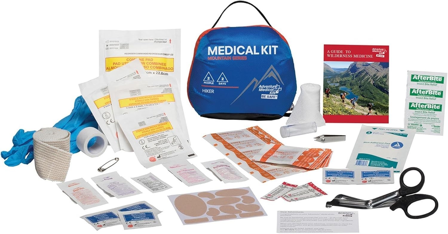 Durable Hiking First Aid Kit for 2 - Complete Care with Trauma Pad & Bandages
