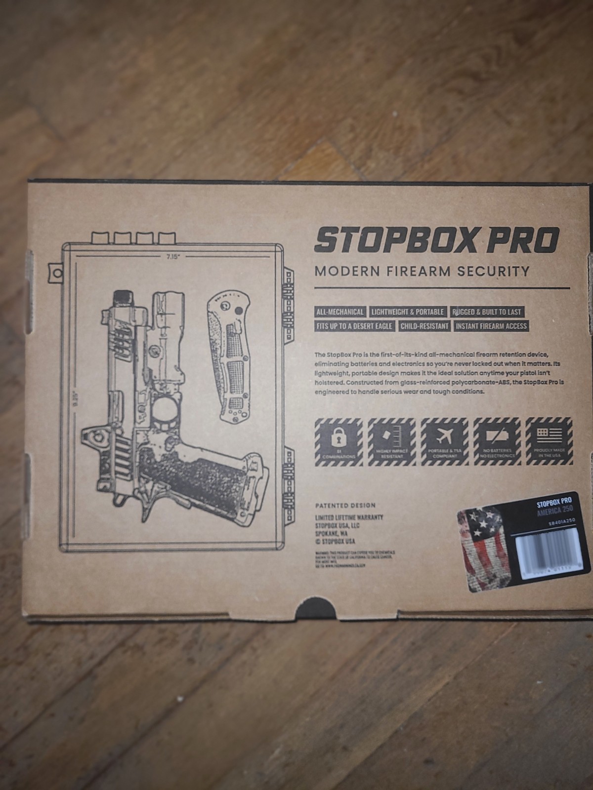 StopBox Compact Pistol Hard Case Combo Lock TSA Portable SB501RF