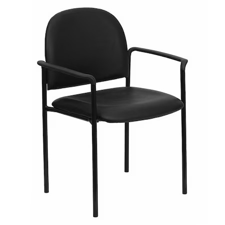 Flash Furniture Black Vinyl Stack Chair BT-516-1-VINYL-GG Flash Furniture