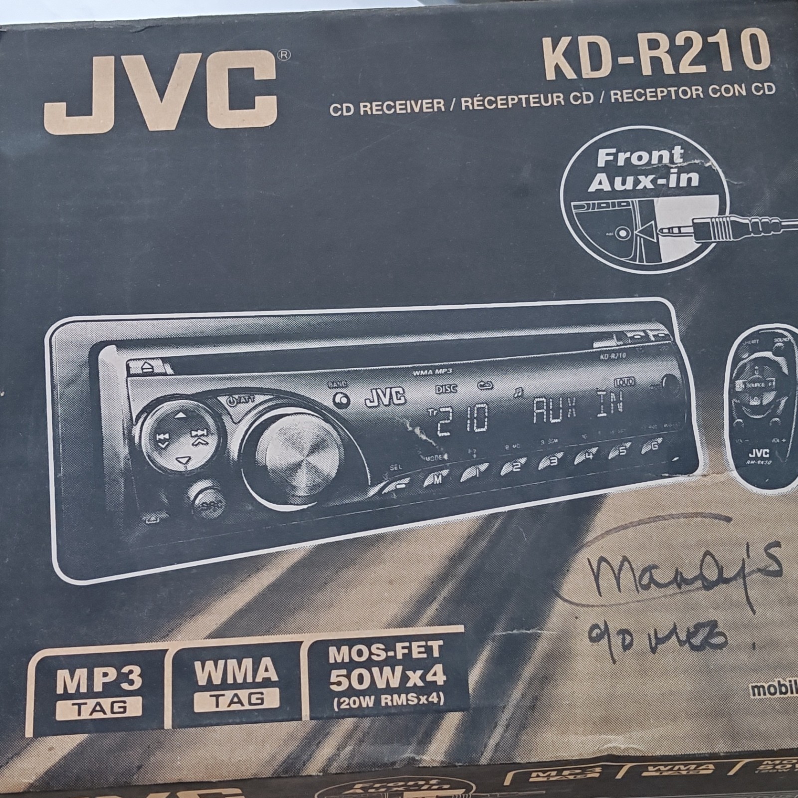 Replaces KD-R210 2011 JVC ALL RADIO AM/FM/CD ,  WA