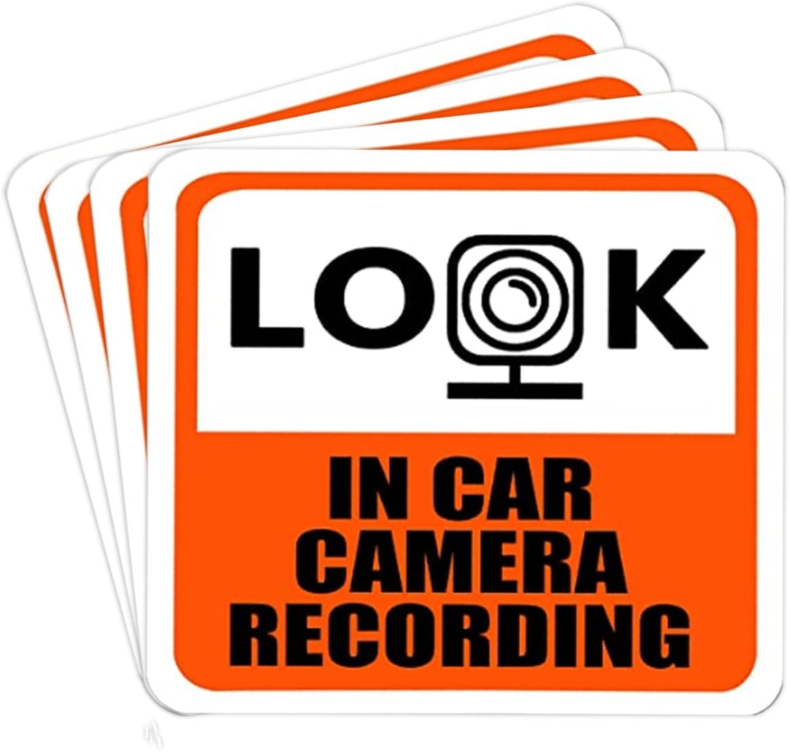 4 Inch Car Camera Security Sticker Vehicle Safety Sign Audio Video Recording ...