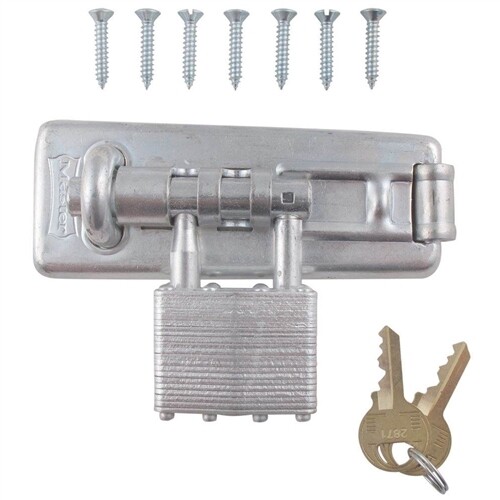 Master Lock 475D Hasp with 4-Tumbler Padlock - 4-1/2" Long