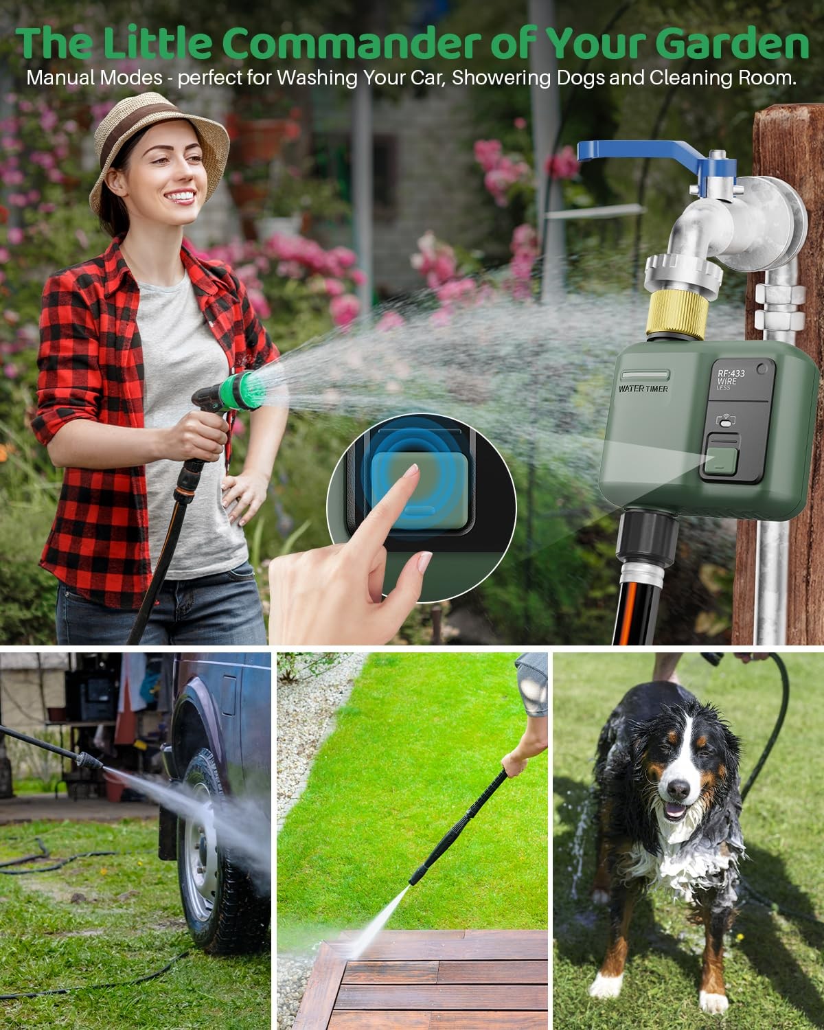 Shrivee Wifi Water Timer For Garden Hose 2 Pc Smart Sprinkler Controller 984Ft