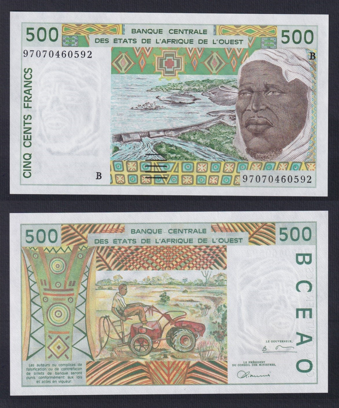 West Africa States Benin Banknote 500 Francs 1997 P.-210Bi FDS/UNC