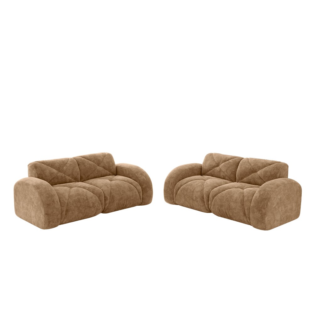 Comfy Velvet Cloud Couch 4-Seater Modular Sofa Set No Assembly
