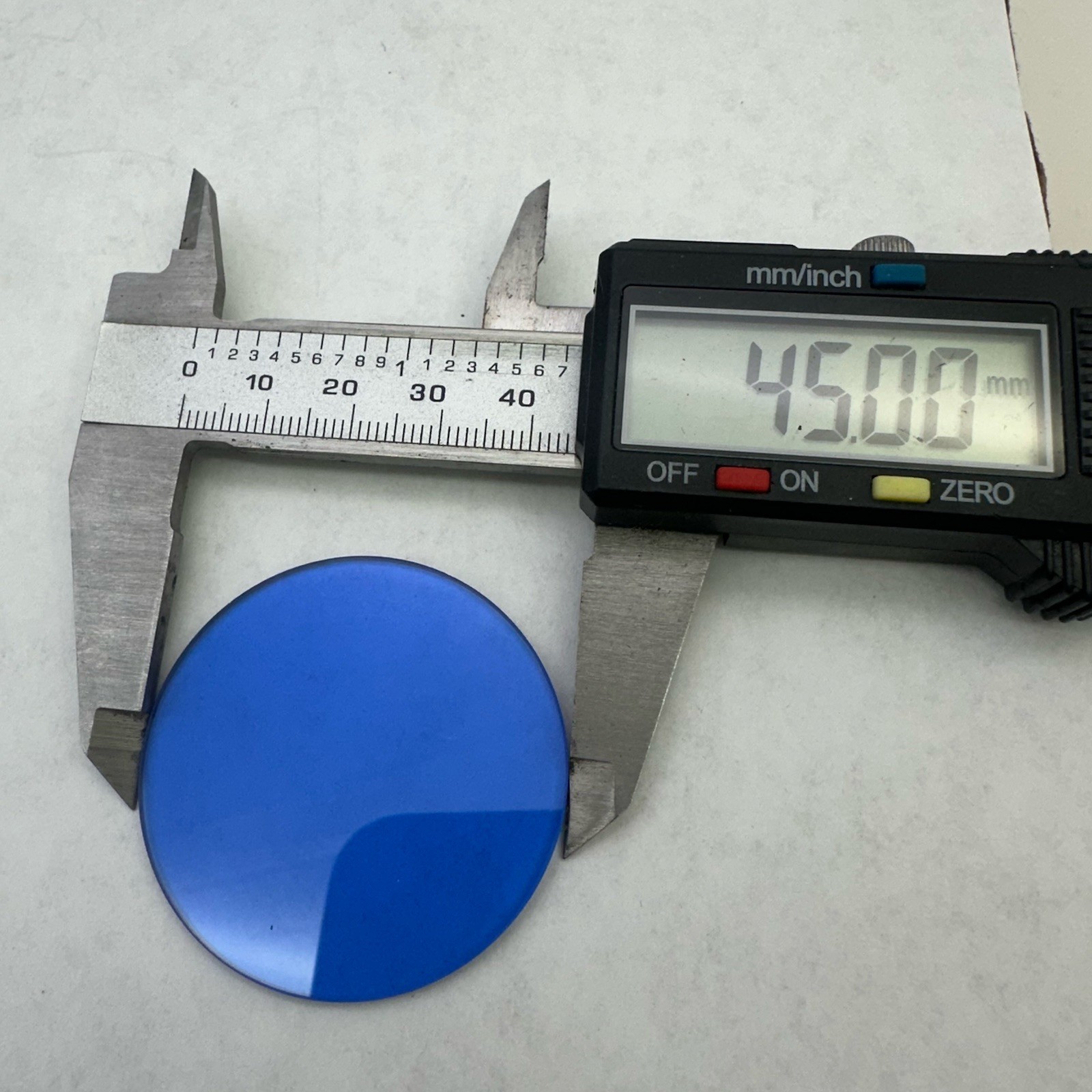 ANTIQUE BLUE GLASS FILTER OPTIC MICROSCOPE PART AS PICTURED 45mm Dia 2mm Thick