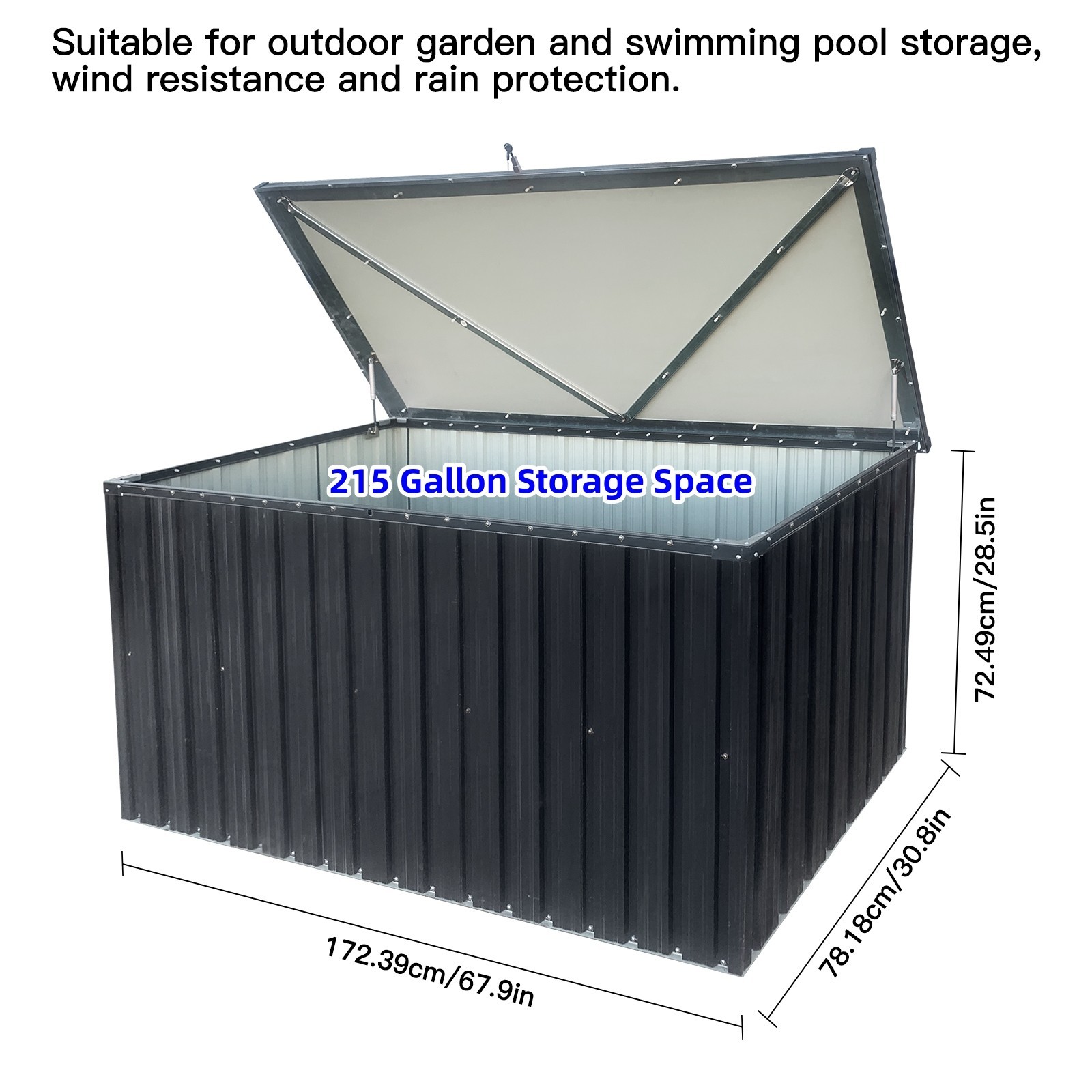 Outdoor Medium Metal Storage Box Store for Declutter your Garden, Patio