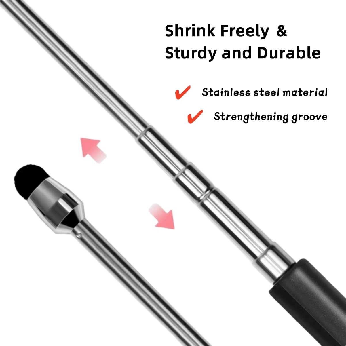 Universal Telescopic Stylus Pen for Touch Screens,Retractable Pointer Stick &...
