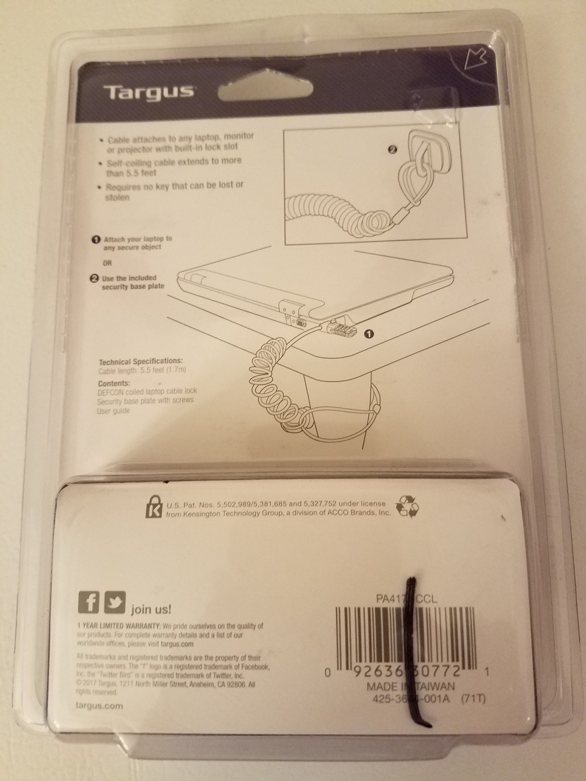 Targus DEFCON CL Notebook/Laptop Combo Cable Lock