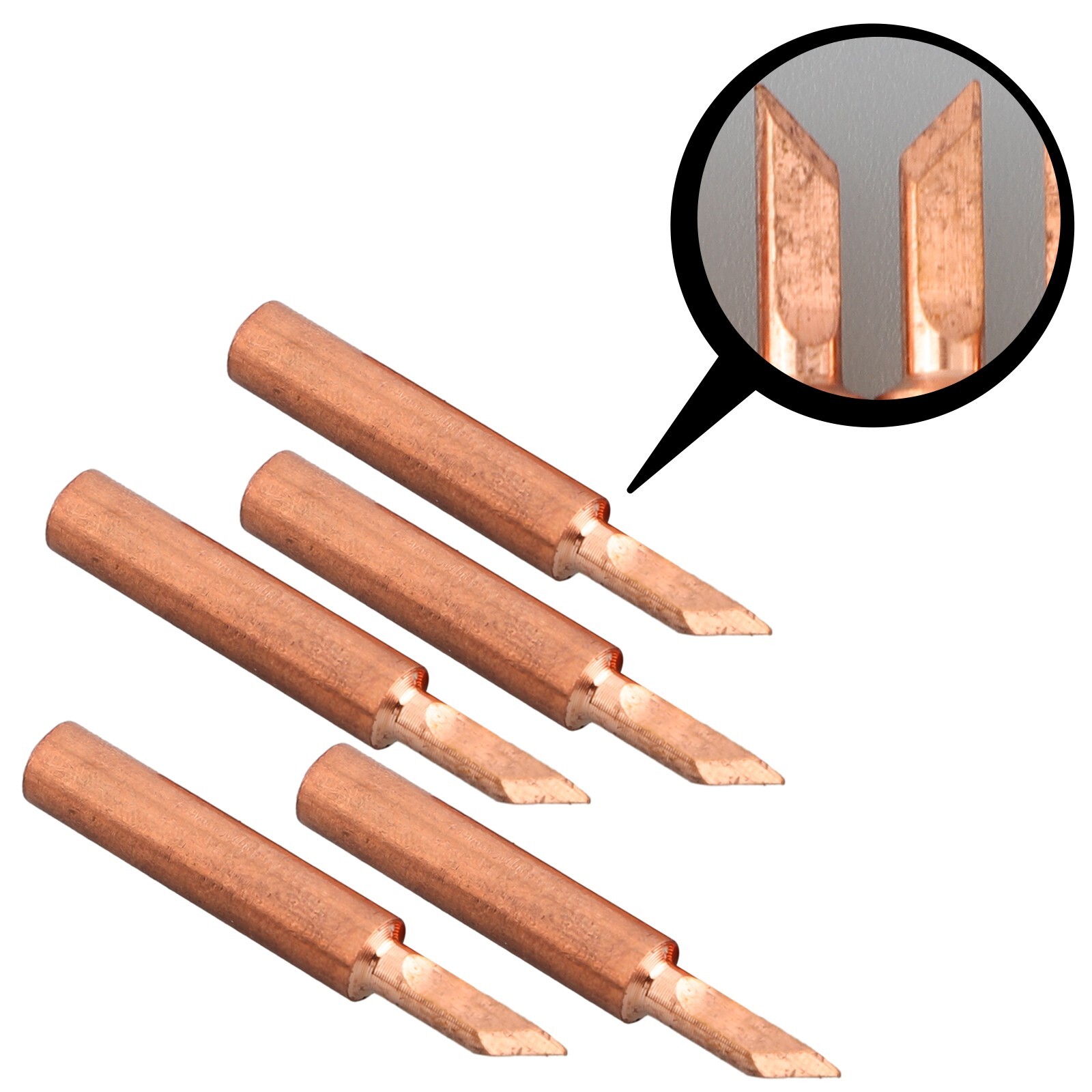 10pc 900M-T-SK Pure Copper Soldering Iron Tip Set Lead-Welding Solder Tip Tools