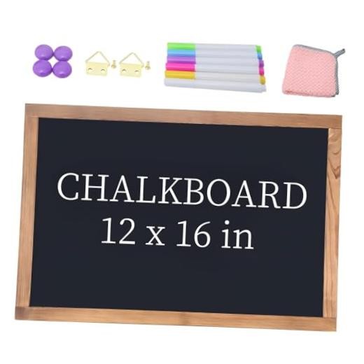 Magnetic Chalkboard for Wall Rustic Wood Framed Decorative Blackboard 12*16