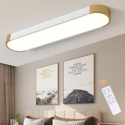 Dimmable LED Ceiling Light with Remote 42W Kitchen Lighting White+Gold/42W