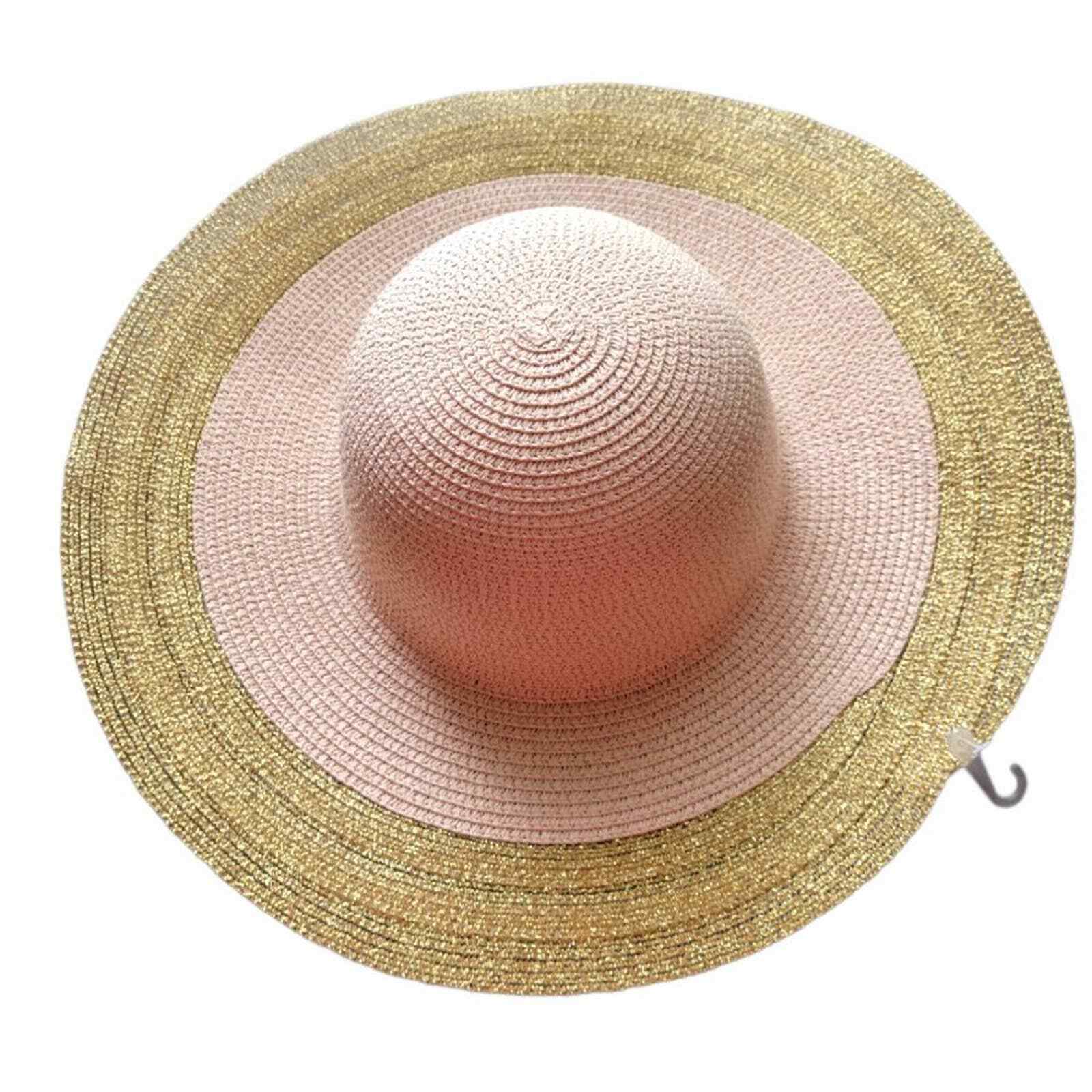Dusty Rose and Gold Beach Hat
