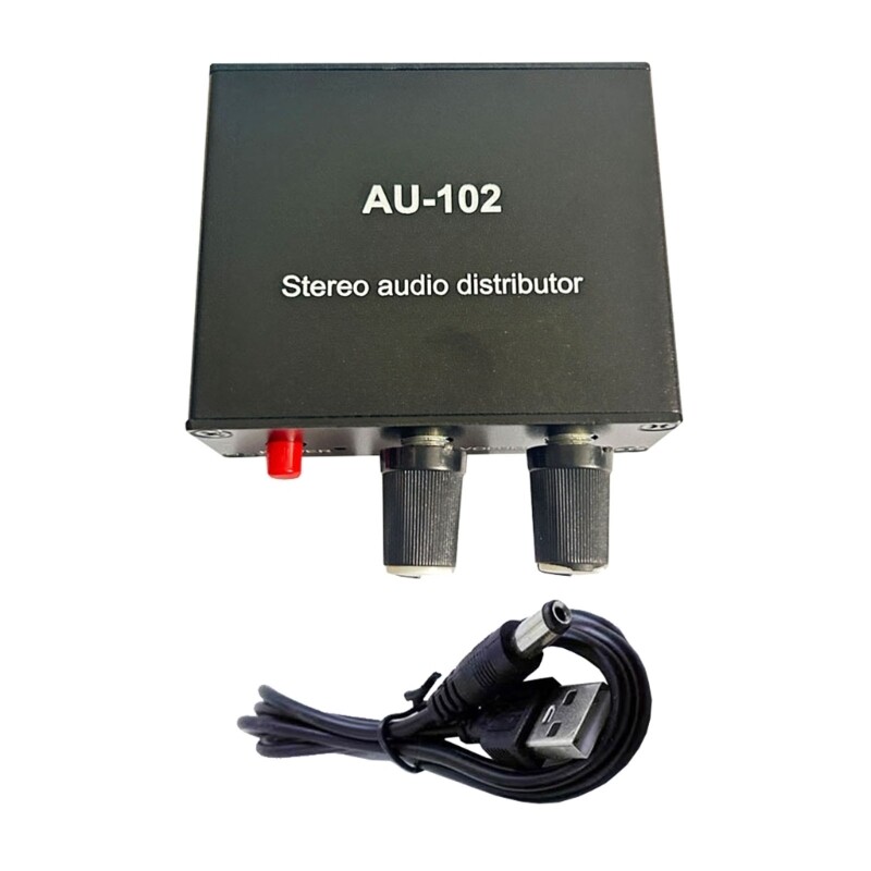 AU~102 Two Channel Stereo Auditory Sound Distributor In 2 Out Headphone