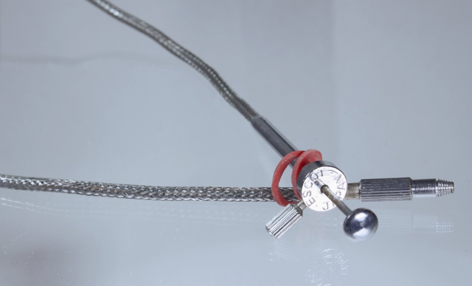 Escot Locking Cable Release - 17-1/2” - braided wire - side screw lock - clean
