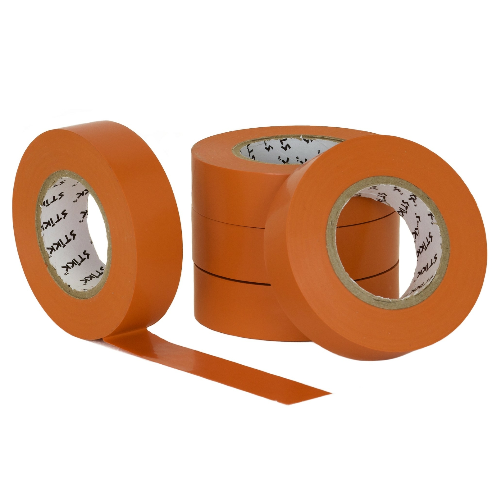 STIKK Orange Electrical Tape (5 Pack) 3/4" Wide 66 Feet 20 Meters Long