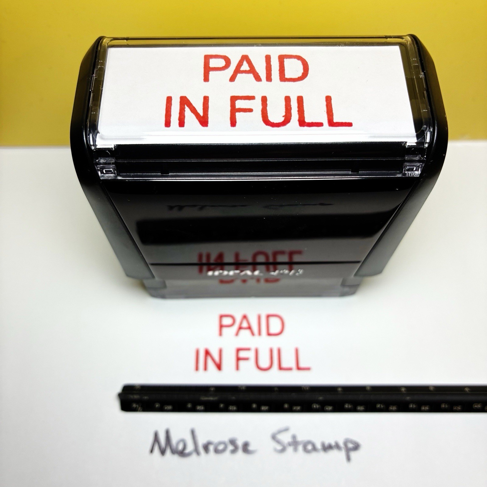 Paid In Full Rubber Stamp Red Ink Self Inking Ideal 4913