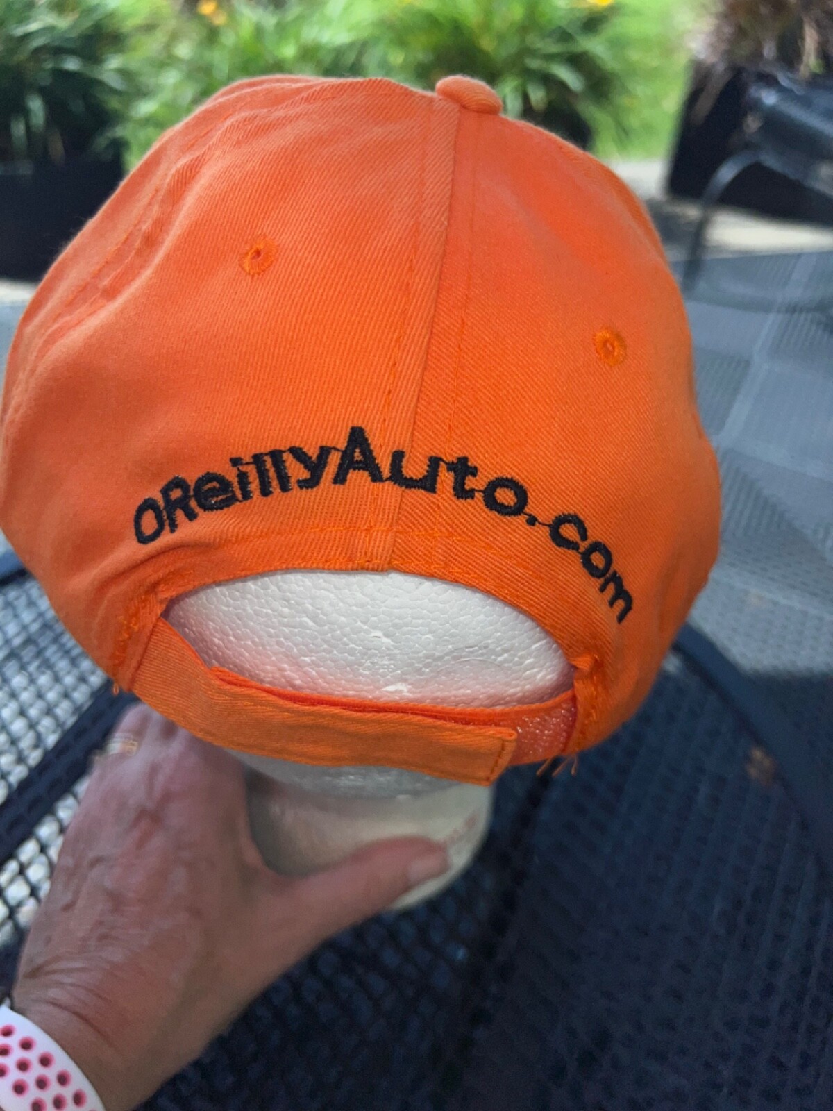 O’Reilly Auto Parts Orange w Black Hat Cap Hook Loop EUC