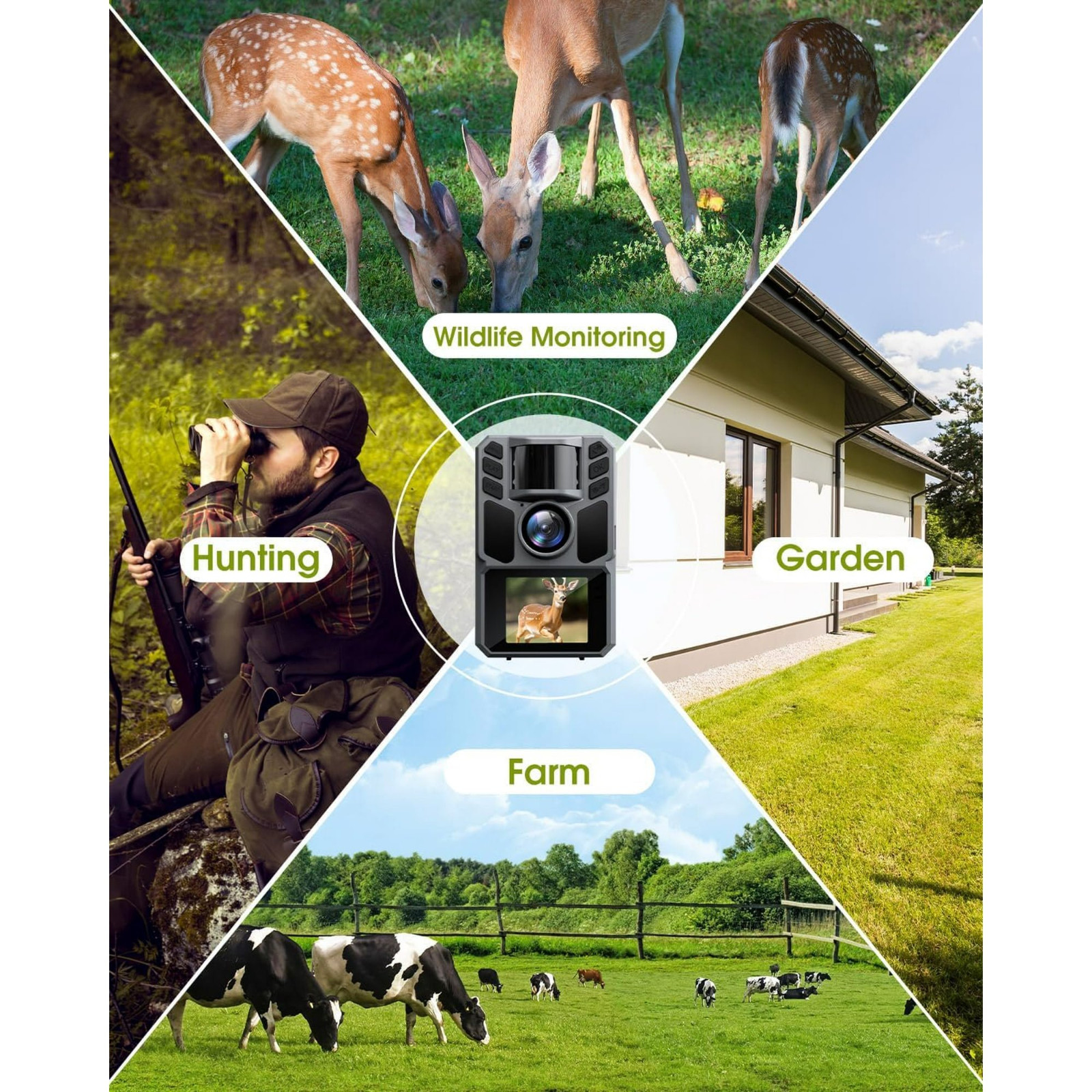 Solar Trail Camera 4K 64MP Game Camera Waterproof with 64GB Card