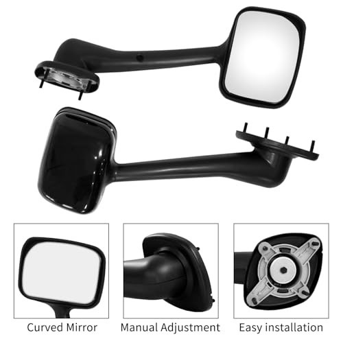 Hood Mirror for Freightliner Cascadia 2008-2017, Front-View Driver Side Black