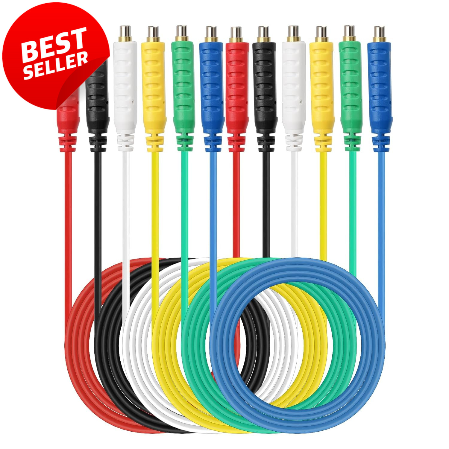 6PCS Magnetic Jumper Wires Silicone Flexible Test Leads 20AWG 30VAC 5A - US