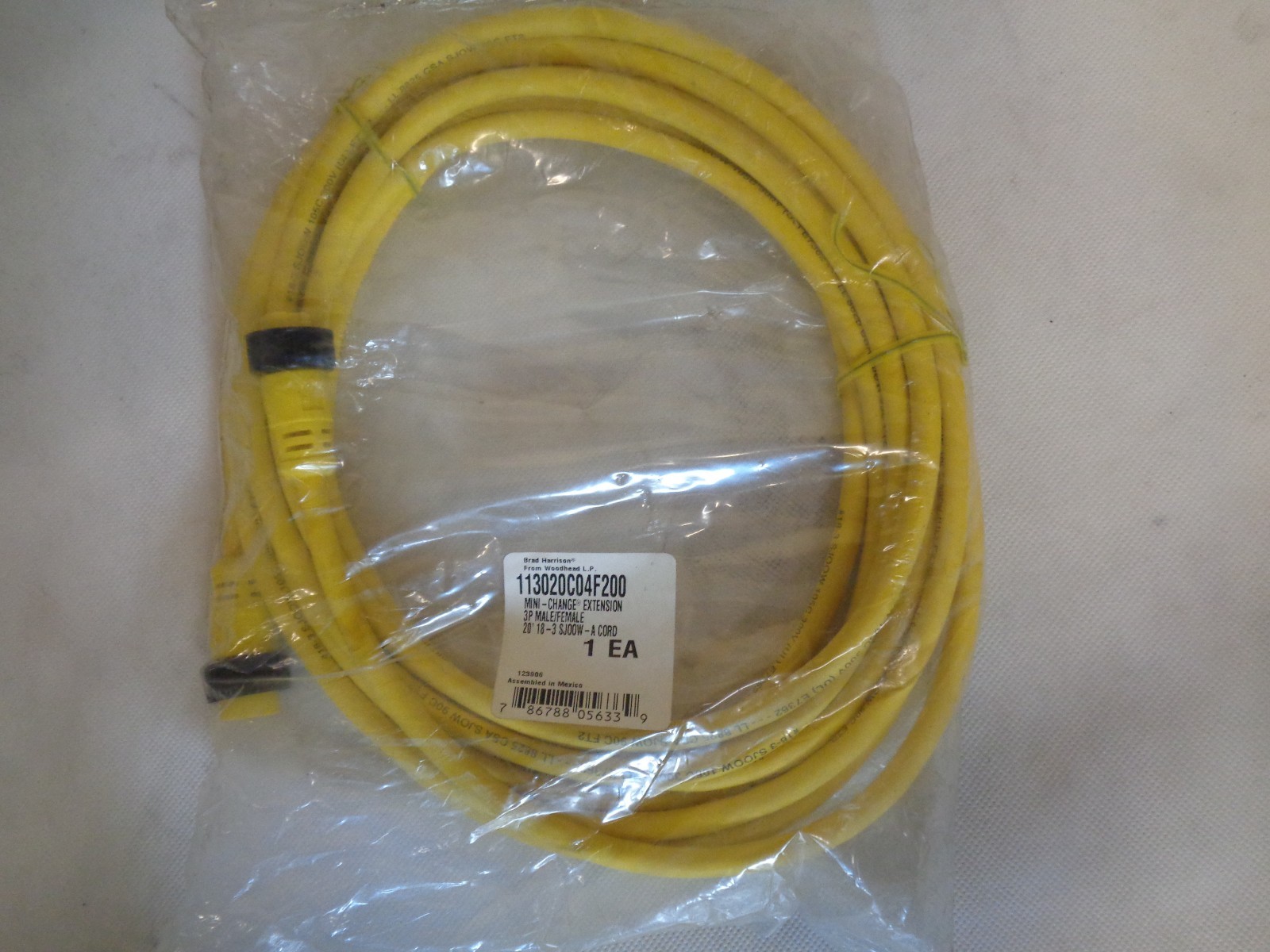 NEW BRAD HARRISON/ WOODHEAD 113020C04F200 MINI CHANGE EXTENSION