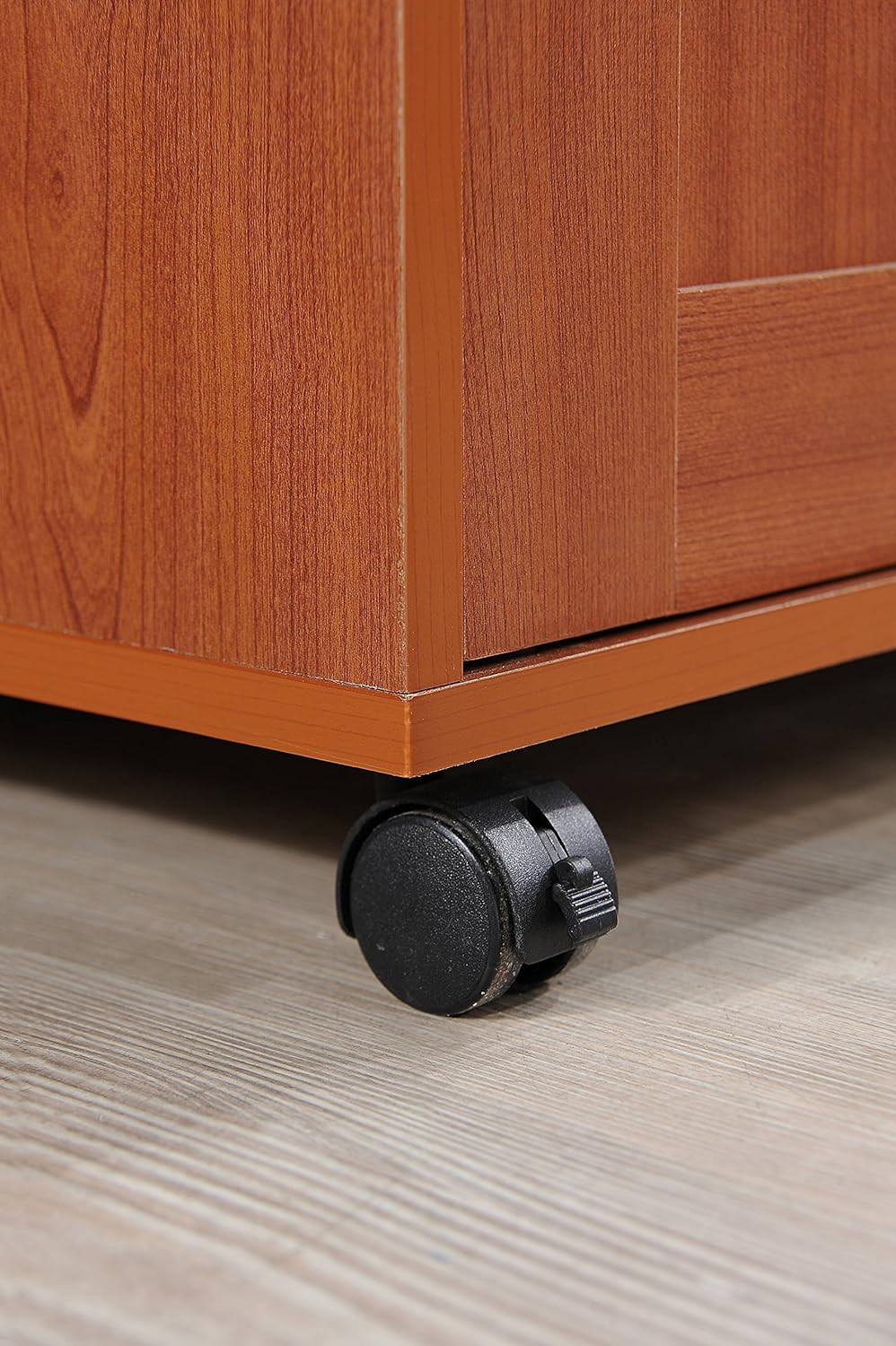 Kitchen Island with Spice Rack, Towel Rack & Drawer, Cherry