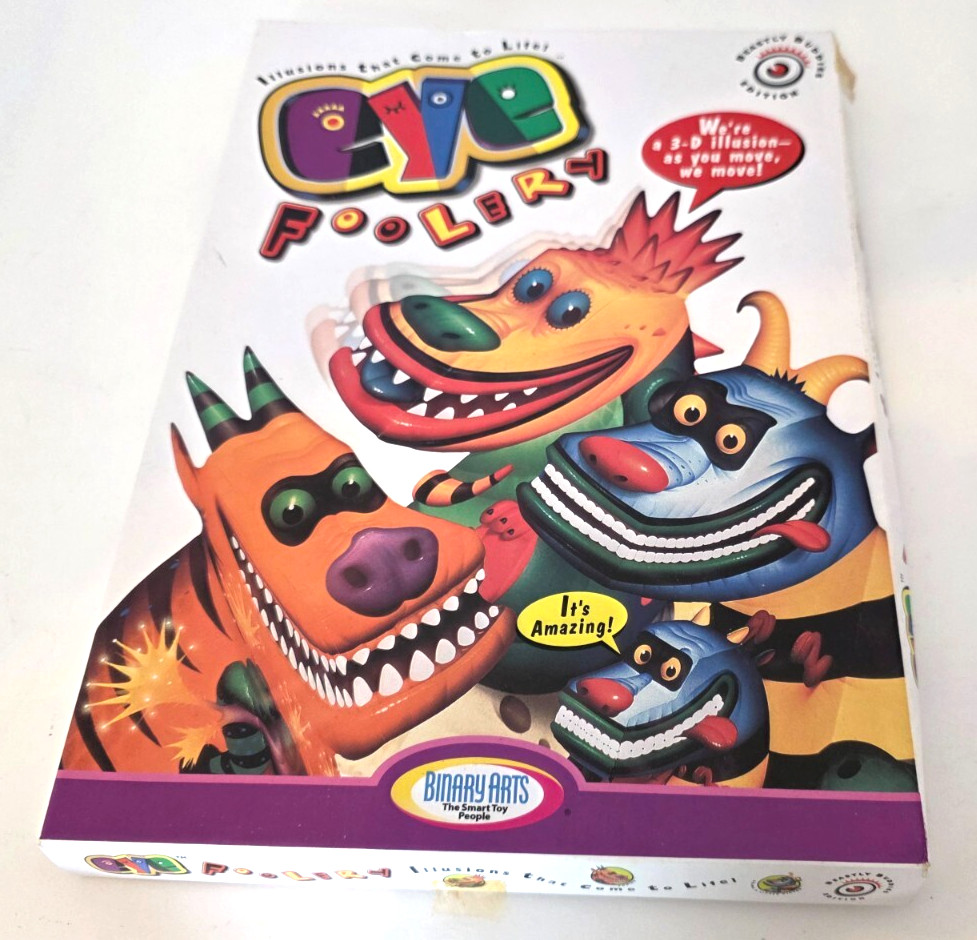 VTG 1998 Rare HTF Eye Foolery 3D Illusion Kit Beastly Buddies Edition Binary Art