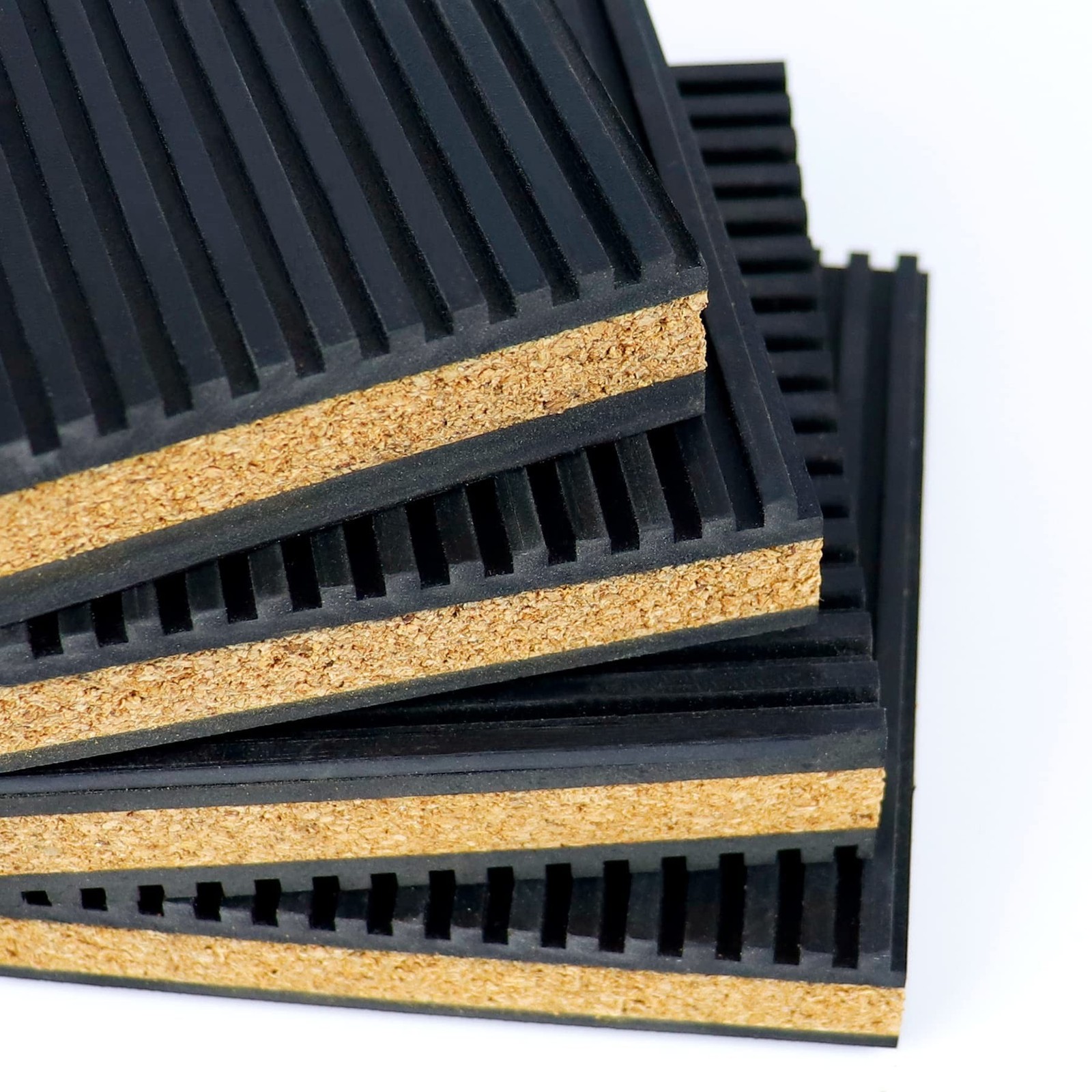 Anti Vibration Pads 4" X 4" X 7/8" Rubber & Cork Vibration Isolation Pads, Re...