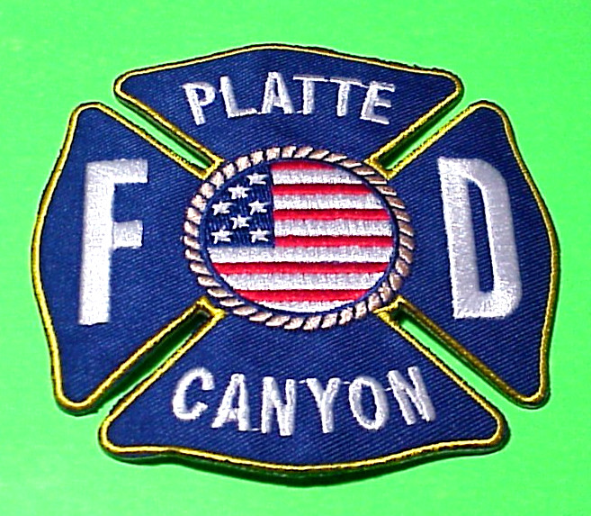 PLATTE CANYON  COLORADO  ( FLAG VARIETY ) 4"  FIRE DEPT  PATCH  FREE SHIPPING!!!