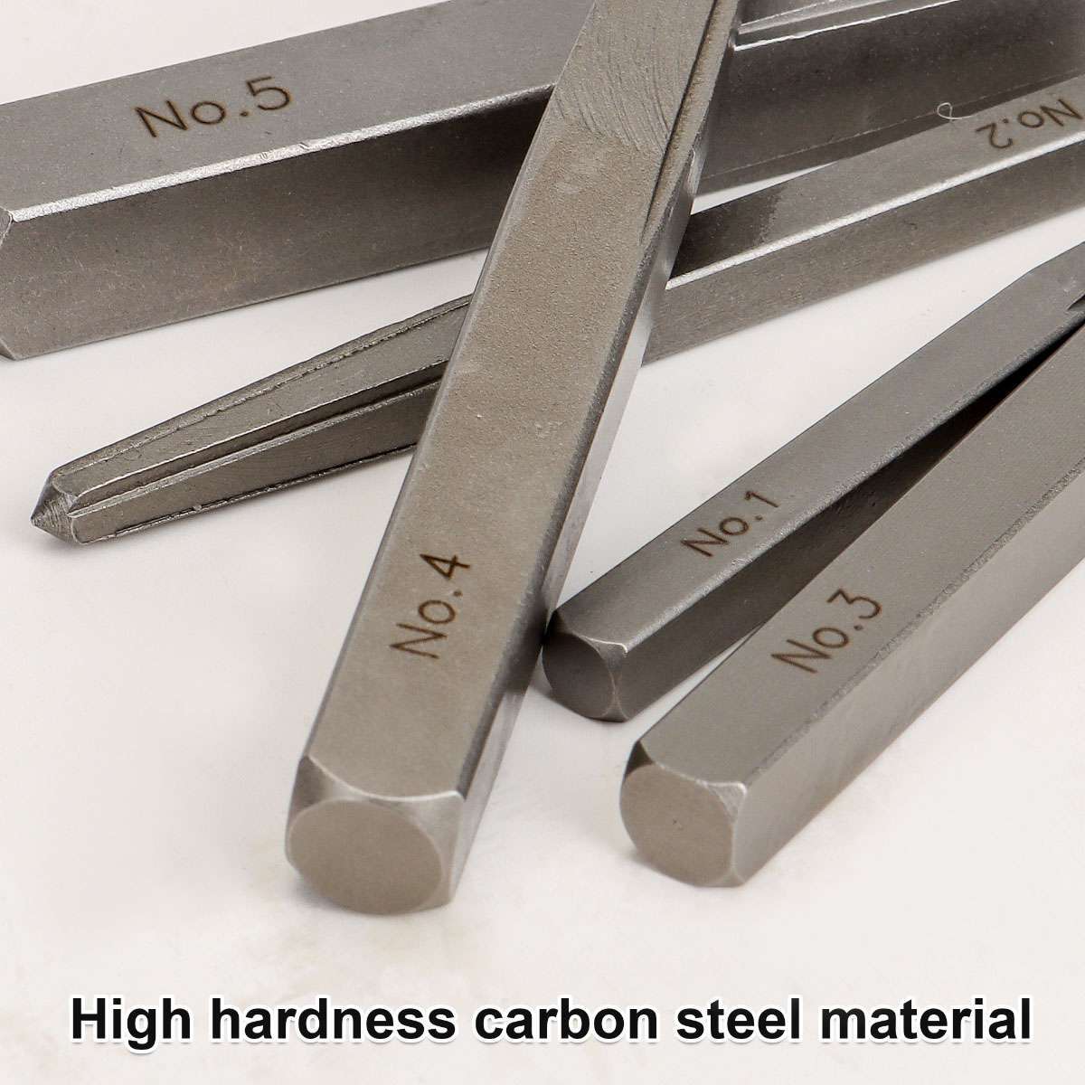 5 Pcs Screw Extractor Drill Square Easy Out Set Straight Fluted Extraction Tool