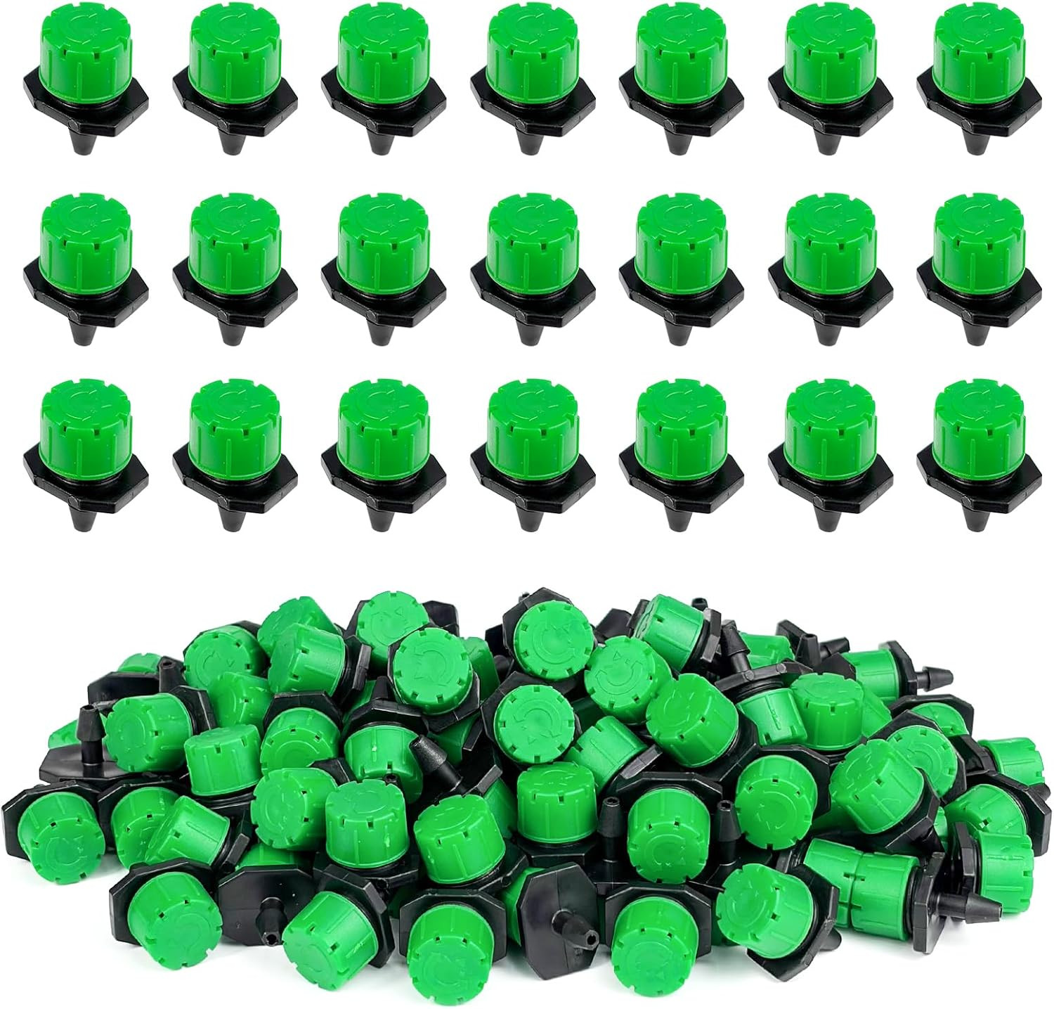 100Pcs Drip Irrigation Emitters,Adjustable Irrigation Drippers Sprinklers,1/4 In