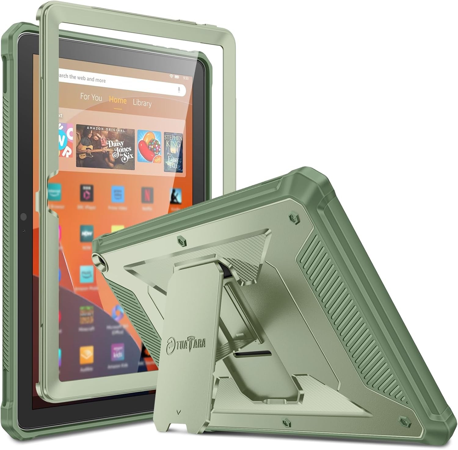 Shockproof Case for Amazon Fire HD 10 (13th Gen 2023) Rugged Kickstand Cover
