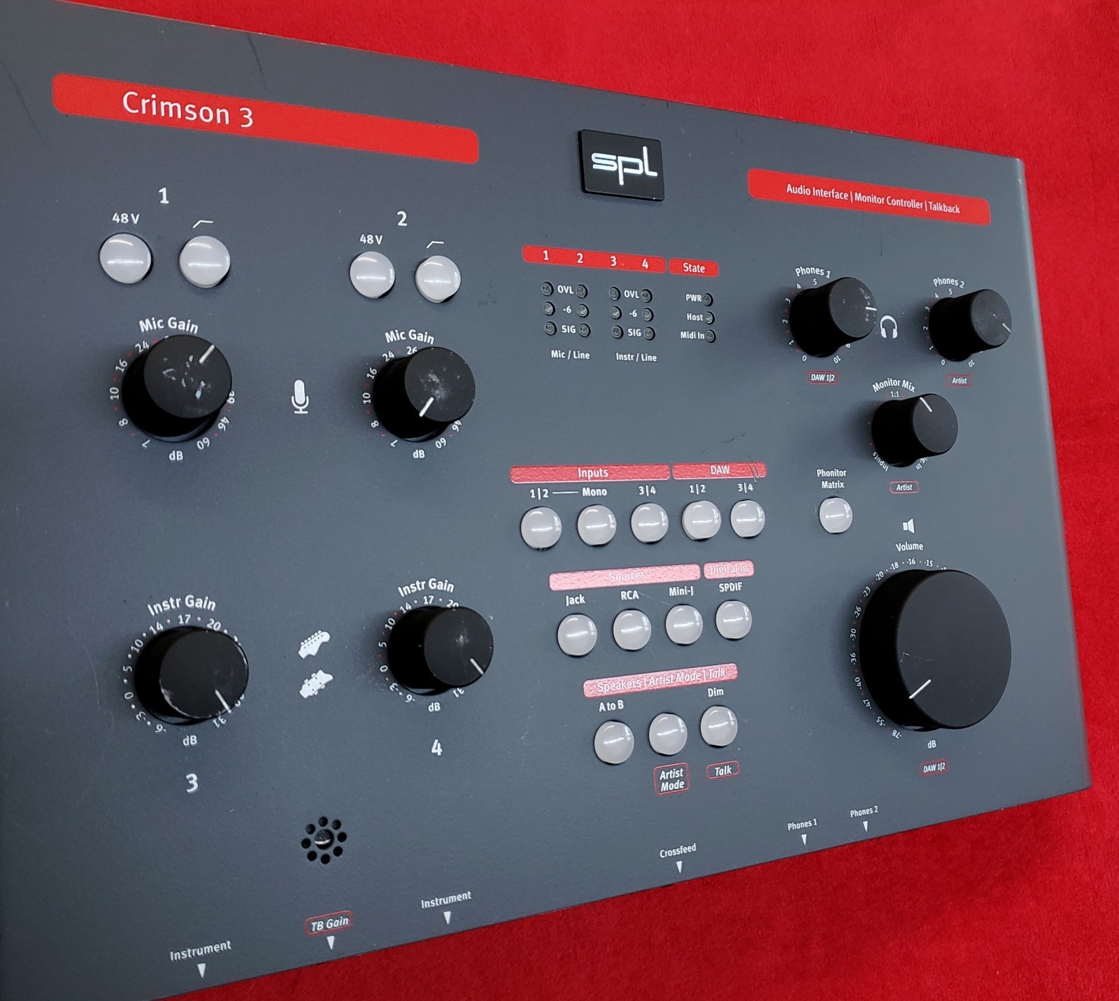 SPL Crimson 3 Pro Audio USB Interface Monitor Controller - Talkback - 1700 - V3