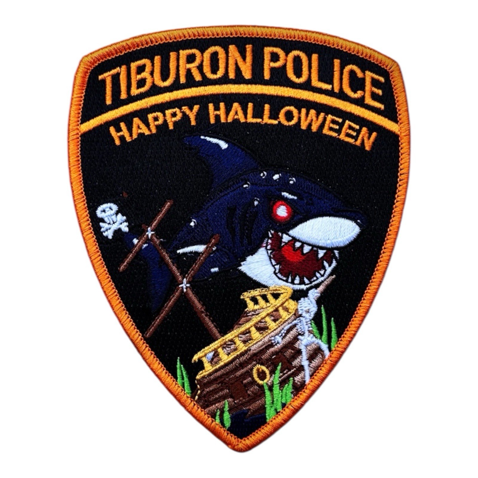Tiburon California Police Department 2023 Halloween Patch - GLOW IN THE DARK