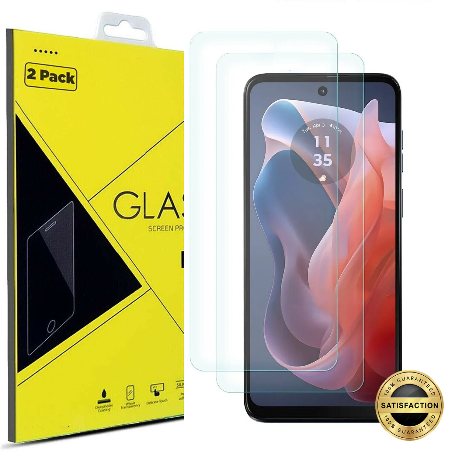 2x  Premium Tempered Glass Screen Protector For MOTOROLA Moto G Play 5G 2024