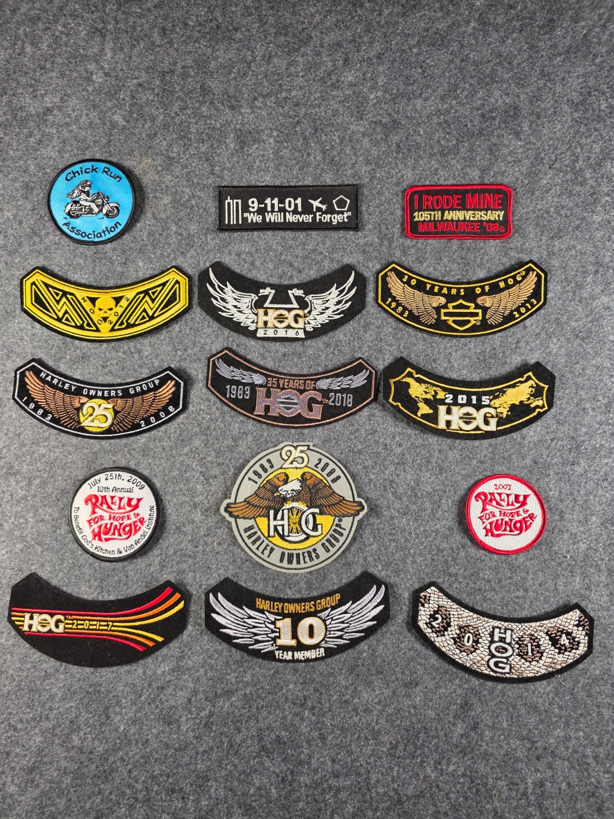 Harley Owners Group HOG Patch Lot Anniversary Rally Member Biker Patches
