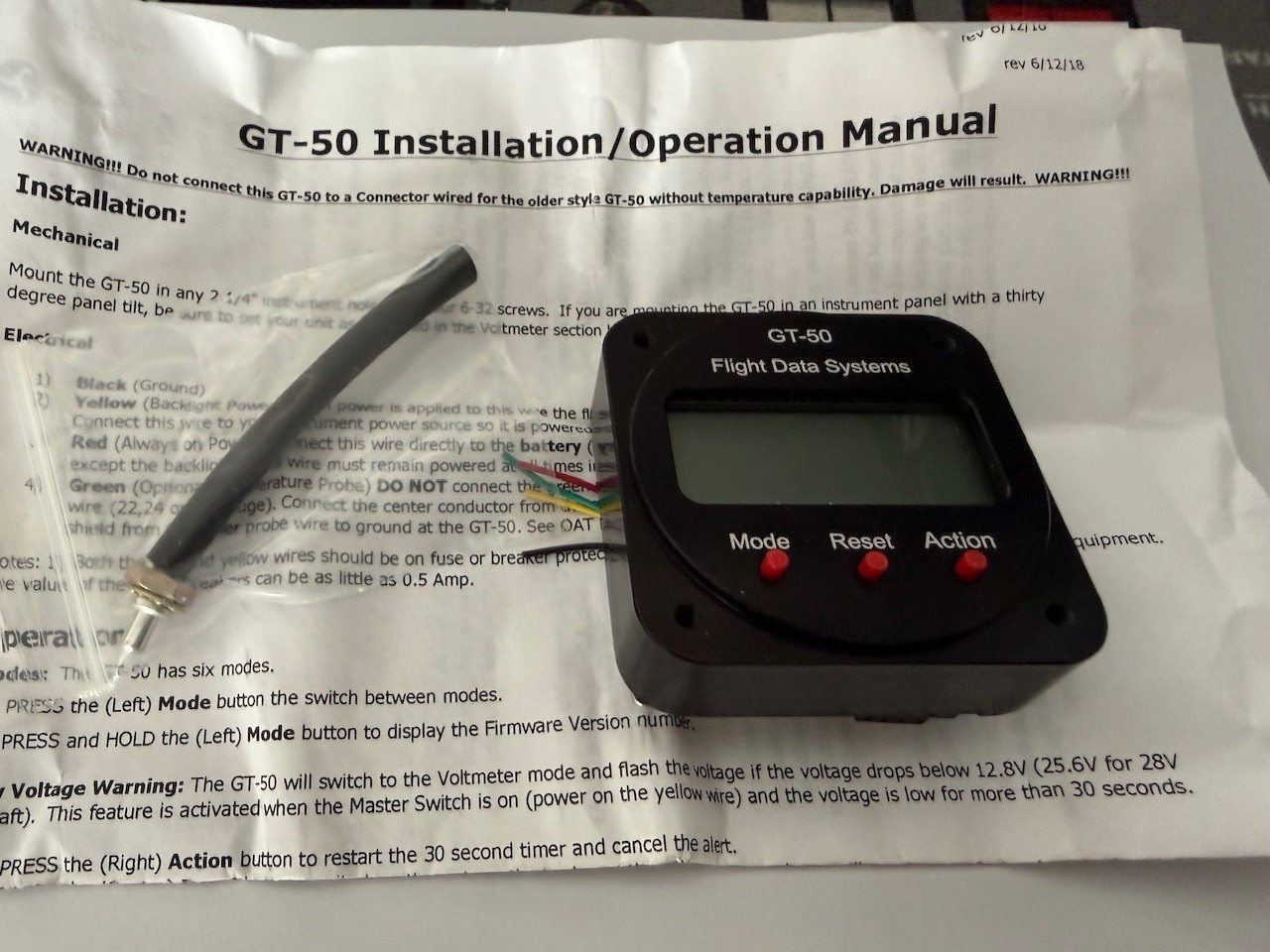 Flight data systems GT-50 Data Gauge (NEW)