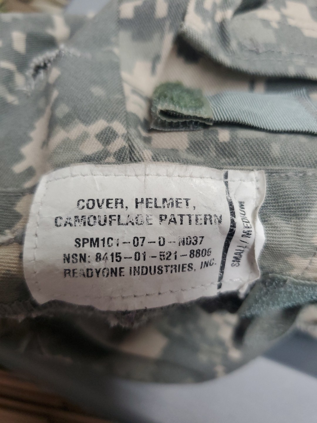 Ach Mich HELMET COVER Acu Digital - USGI Small Medium Army Issue Ir