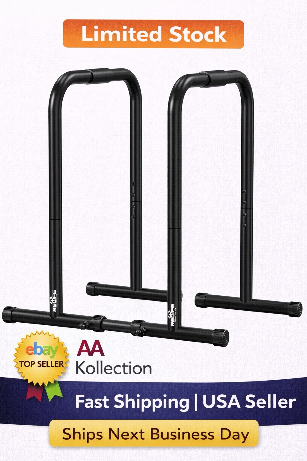 RELIFE REBUILD YOUR LIFE Dip Station Functional Heavy Duty Dip Stands Fitness