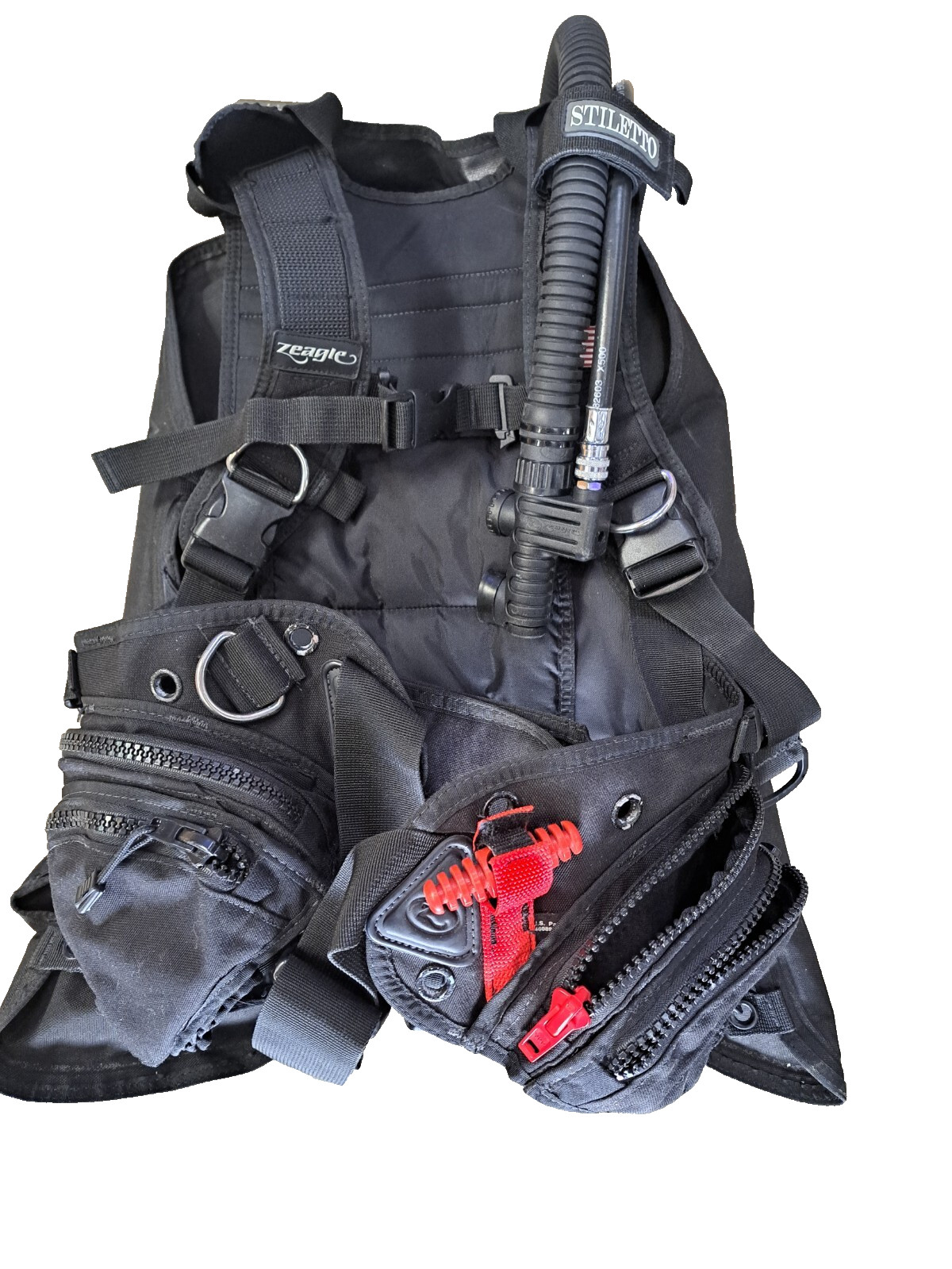 Zeagle Stiletto BCD with Inflator and Hose Size Medium Used